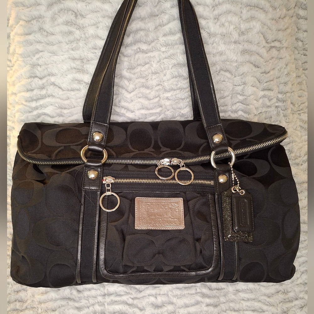 Coach Black Signature Tote Bag
